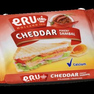 ERU slices cheddar sambal/piment 150 gr.